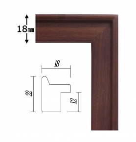 【角額】高級木製正方形額・壁掛けひも・アクリル付き■9787 600角(600×600mm)ブラウン