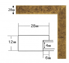 長方形額(300×150mm) 金柄紋