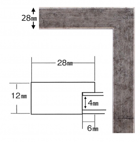 長方形額(600×300mm) 銀柄紋
