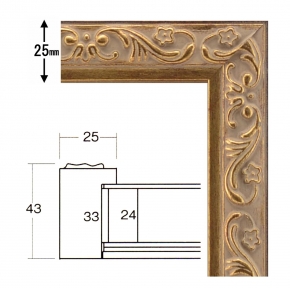 【角額】正方形額・深みのある額 ■8201 400角(400×400mm) ゴールド