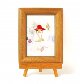 いわさきちひろ ナチュラルイーゼル付 (貝殻と赤い帽子の少女)