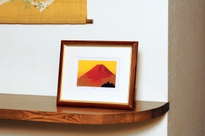 吉岡浩太郎(インチ)シルク版画額 「赤富士」