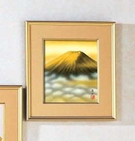 葛谷聖山(梅月)4988色紙額    金富士