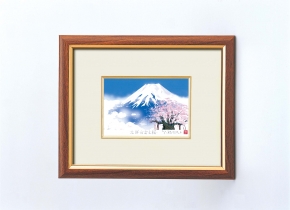 吉岡浩太郎絵画額(スタンド付)	白富士桜