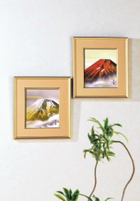 ■伊藤渓山 4988色紙額「赤富士」