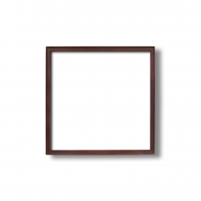 【角額】高級木製正方形額・壁掛けひも・アクリル付き■9787 400角(400×400mm)ブラウン