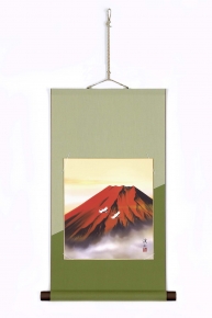 伊藤渓山色紙掛「赤富士」