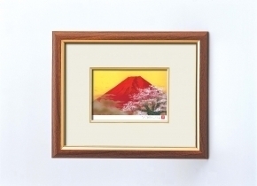 吉岡浩太郎絵画額(スタンド付)	赤富士桜